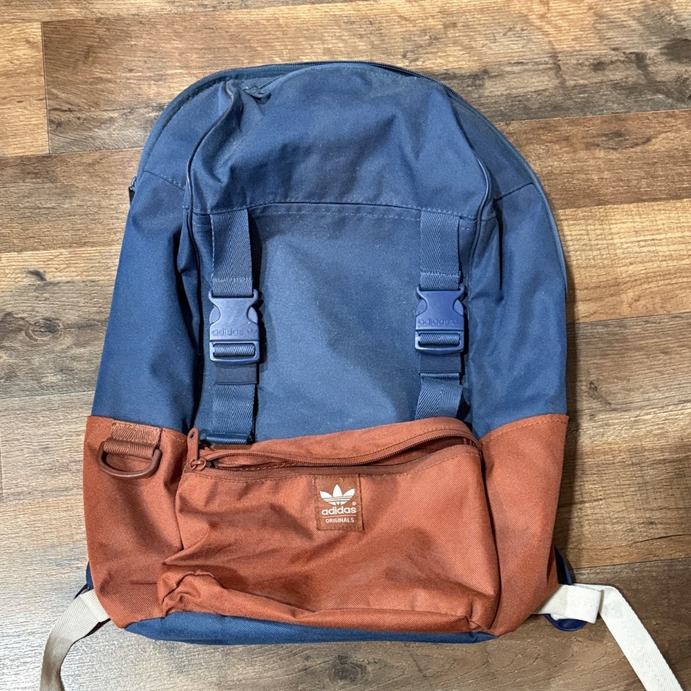 Adidas Navy and Rust Men's Backpack